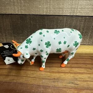 Cow Parade Figurine Lucky Cow #7319--irish Shamrocks (2002)